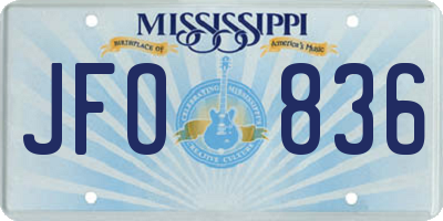 MS license plate JFO836