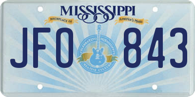 MS license plate JFO843