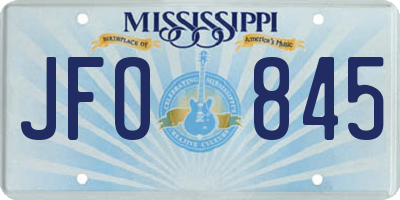 MS license plate JFO845