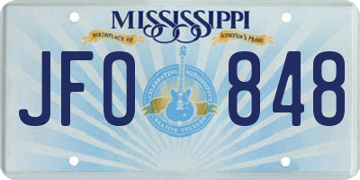 MS license plate JFO848
