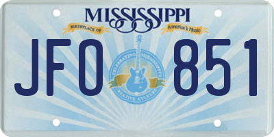 MS license plate JFO851
