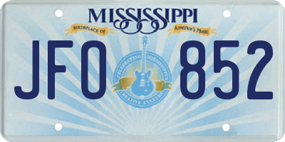 MS license plate JFO852
