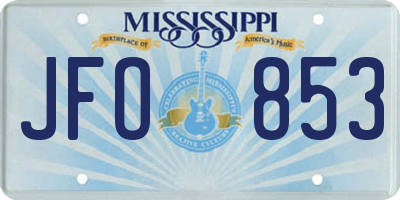 MS license plate JFO853