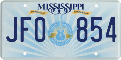 MS license plate JFO854