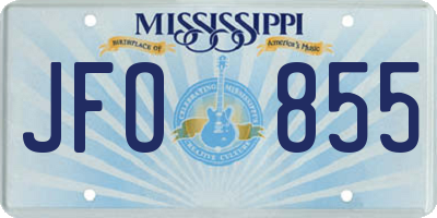 MS license plate JFO855