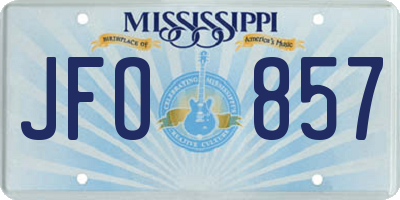 MS license plate JFO857