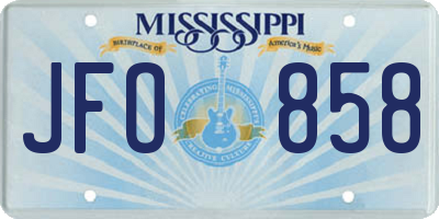 MS license plate JFO858