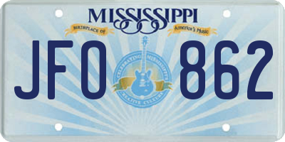 MS license plate JFO862