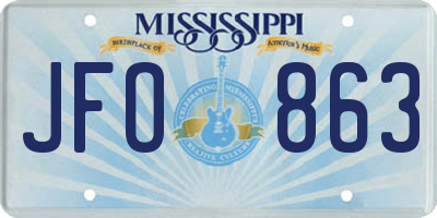 MS license plate JFO863