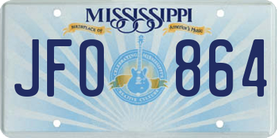 MS license plate JFO864