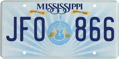 MS license plate JFO866