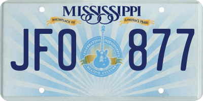 MS license plate JFO877