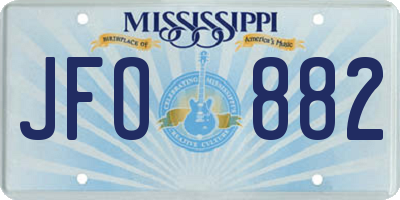 MS license plate JFO882