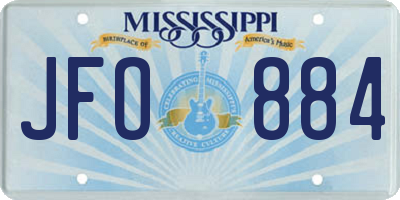 MS license plate JFO884