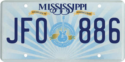 MS license plate JFO886