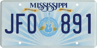 MS license plate JFO891