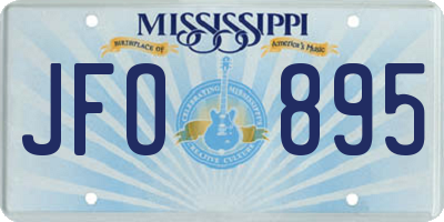 MS license plate JFO895