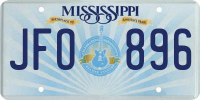 MS license plate JFO896