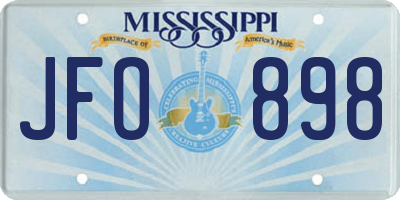 MS license plate JFO898