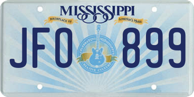 MS license plate JFO899