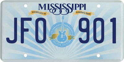 MS license plate JFO901
