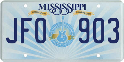 MS license plate JFO903