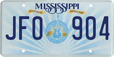 MS license plate JFO904