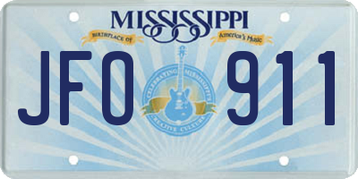 MS license plate JFO911