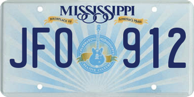 MS license plate JFO912