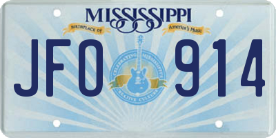 MS license plate JFO914