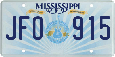 MS license plate JFO915