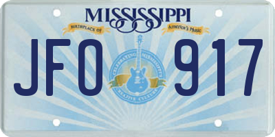 MS license plate JFO917