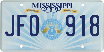 MS license plate JFO918