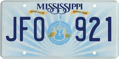 MS license plate JFO921