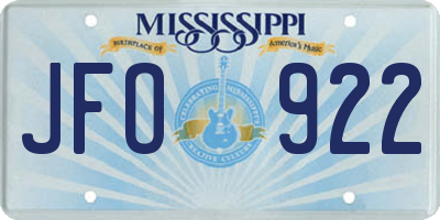 MS license plate JFO922