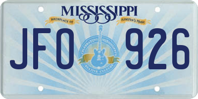MS license plate JFO926