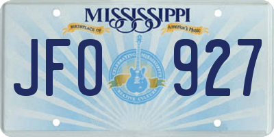 MS license plate JFO927