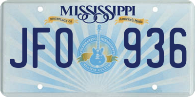 MS license plate JFO936