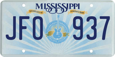 MS license plate JFO937