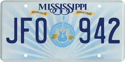 MS license plate JFO942