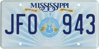 MS license plate JFO943