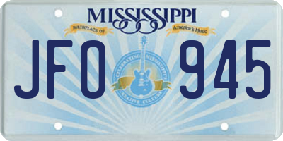 MS license plate JFO945