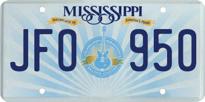 MS license plate JFO950