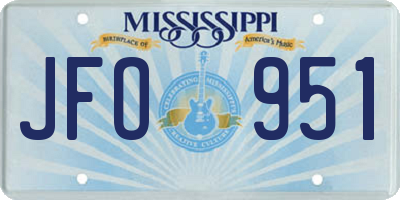 MS license plate JFO951