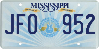 MS license plate JFO952