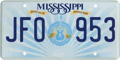 MS license plate JFO953