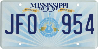 MS license plate JFO954