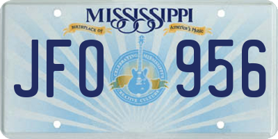 MS license plate JFO956