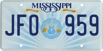 MS license plate JFO959