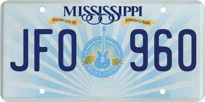 MS license plate JFO960